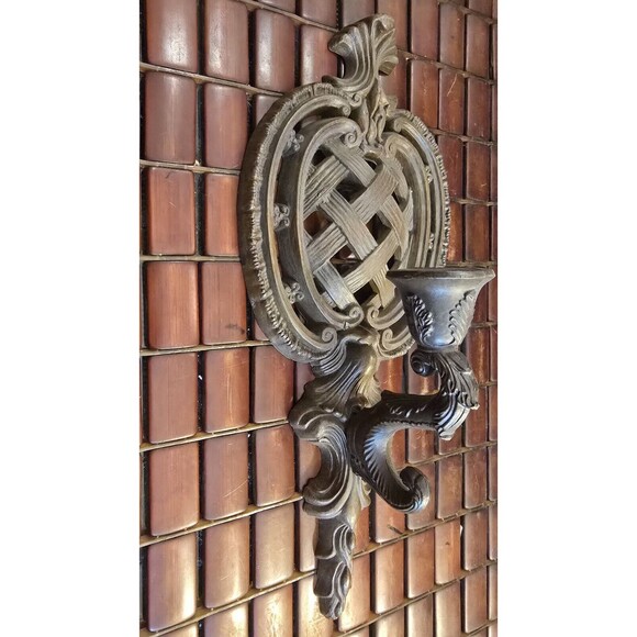 Vintage 1959 Ornate Wall Sconce Candle Holder Hollywood Regency Multi Prod Inc - Picture 2 of 9